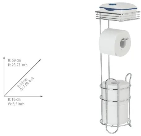WENKO 24074800 - WC-papírtartó 16x59 cm fényes króm