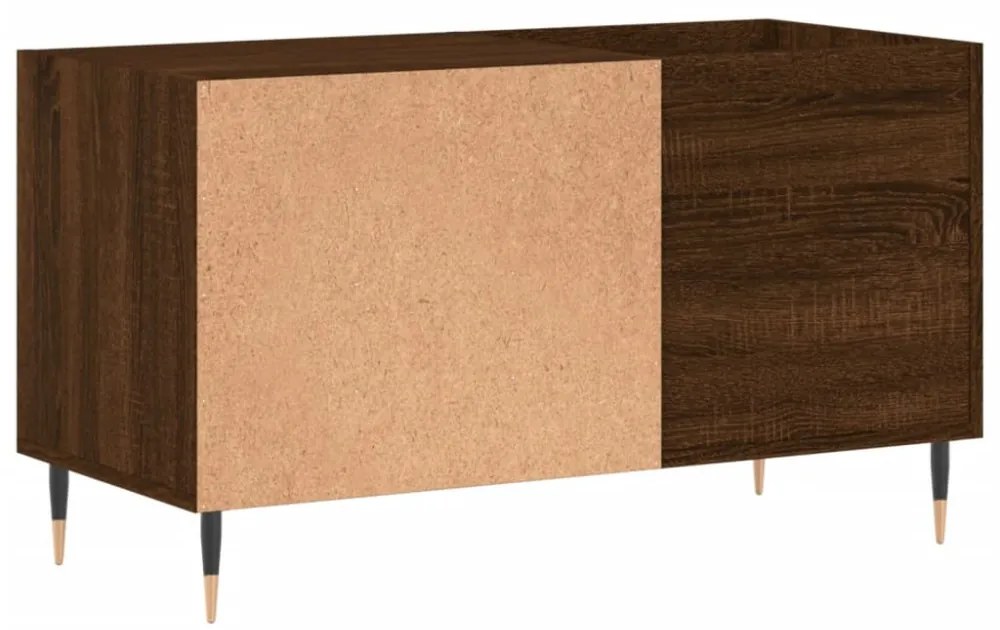 barna tölgyszínű szerelt fa hanglemezszekrény 85x38x48 cm