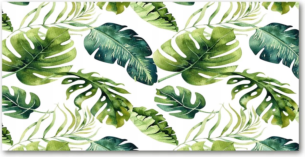 Konyhai panel Trópusi levelek 140x70 cm Ragasztó