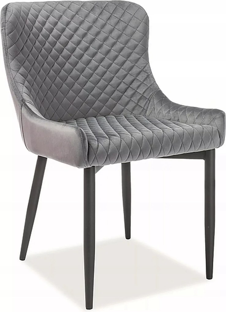 Kárpitozott szék Colin B Velvet fekete/szürke Sig