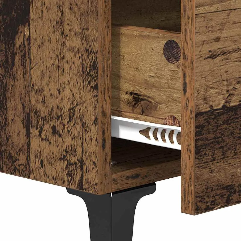 Éjjeliszekrény fiókkal 2 pcs Régi fa 40 x 35 x 47.5 cm Faanyag