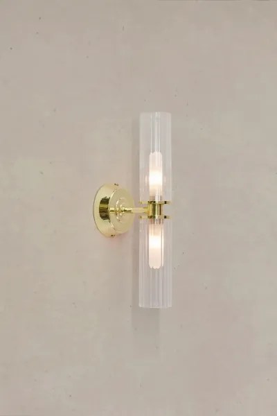 Markslöjd 109236 - Fürdőszobai fali lámpa RIMINI 2xG9/20W/230V IP44 sárgaréz