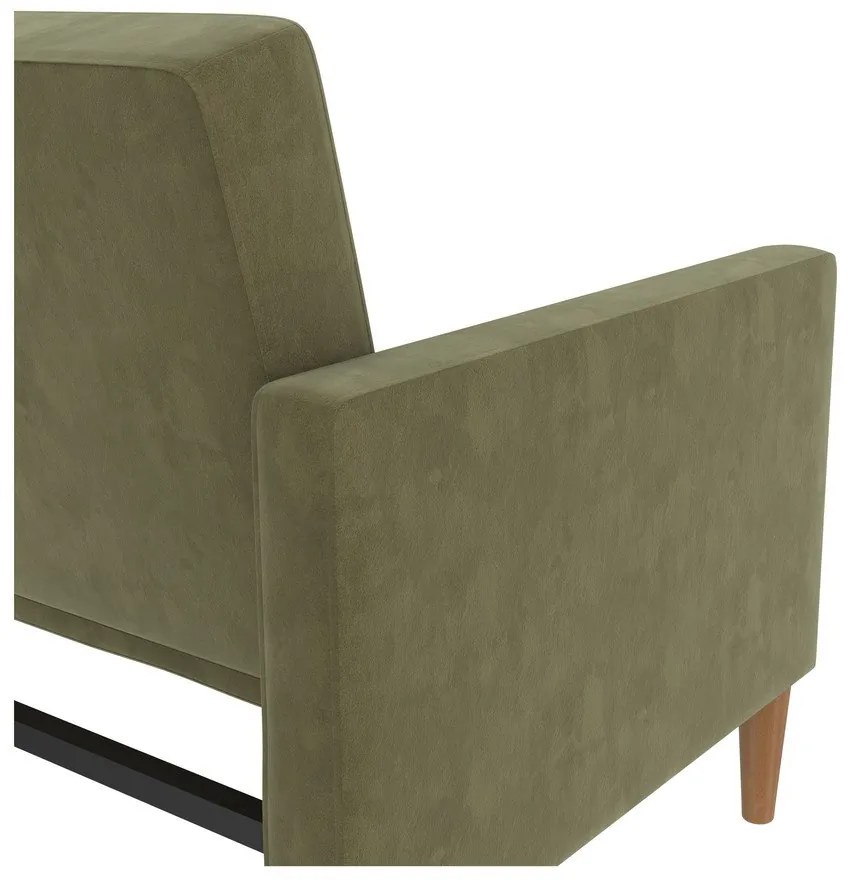 Zöld bársony kinyitható kanapé 207 cm Lilly – Støraa