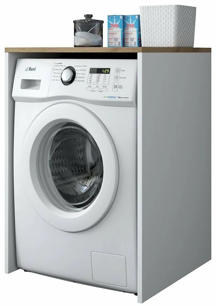 Szekrény a mosógép fölé Duma White and Walnut