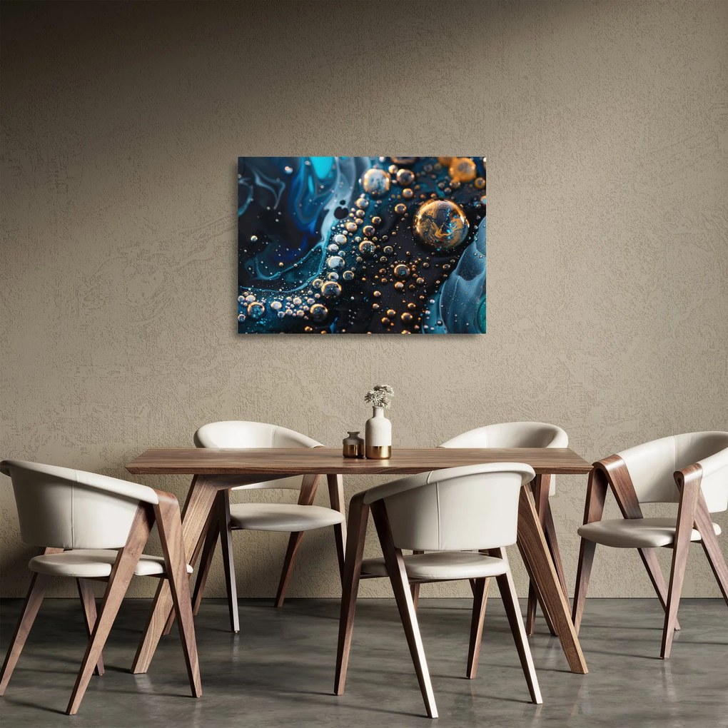 Üveg kép - Tintacseppek (70x50 cm)