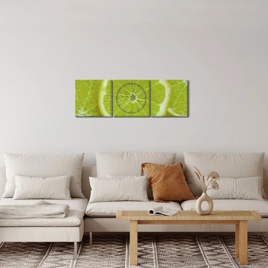 Kép - citrom szelet (órával) (90x30 cm)