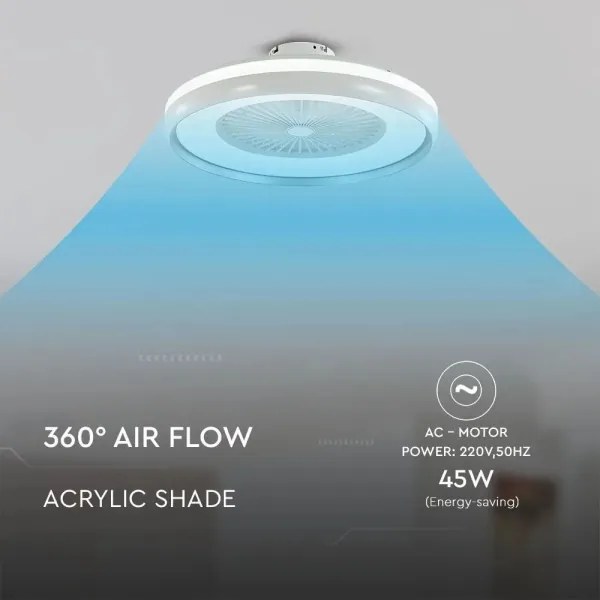 LED Mennyezeti lámpa ventilátorral LED/45W/230V 3000/4000/6500K szürke
