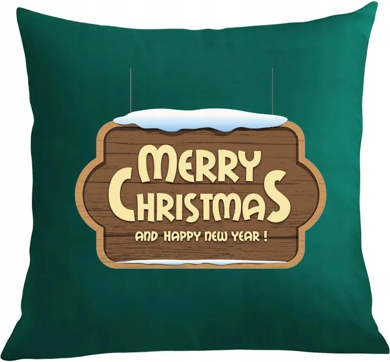 Párna párnahuzat nyomott mintás Merry Christmas and Happy New Year