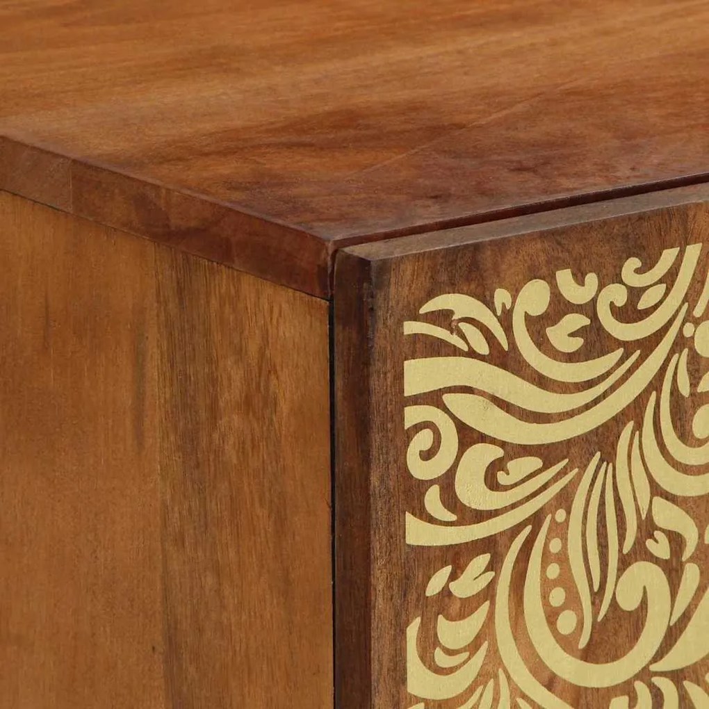 TV szekrény fiókkal Barna 105 x 33.5 x 46 cm Tömör mangófa