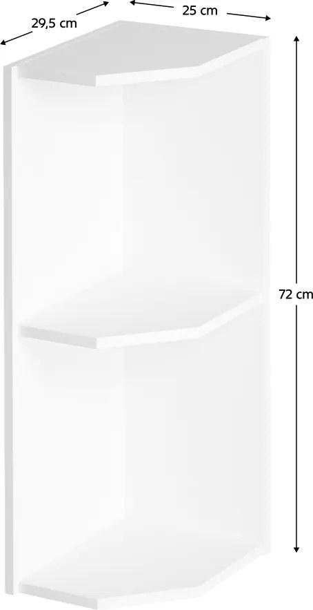 Felső sarokszekrény, fehér, AURORA G25PZ