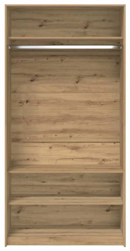 gardróbszekrény artisan tölgy 100x50x200 cm gépelt fa