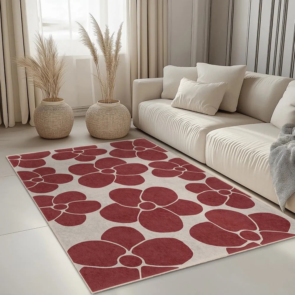 Piros mosható futószőnyeg 80x200 cm Red Meadow – Mila Home