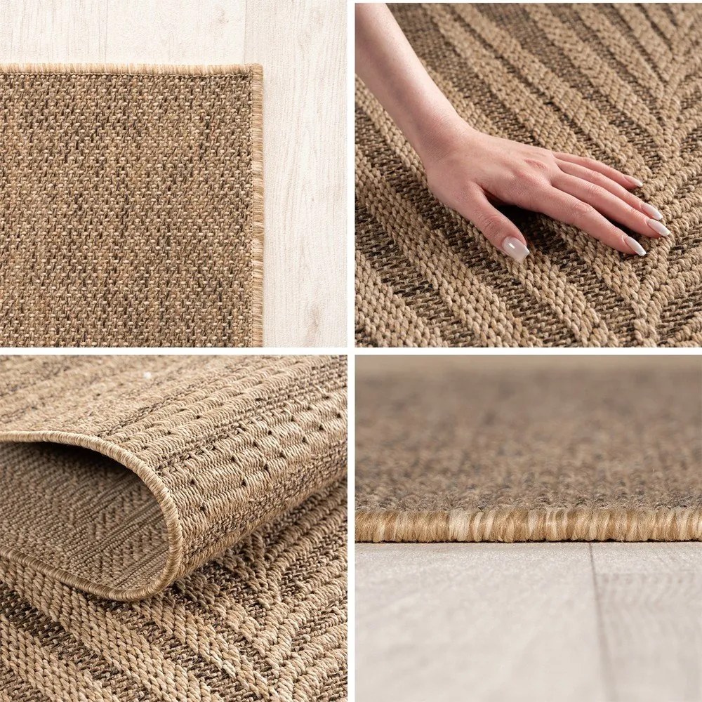 Barna kerek kültéri-beltéri szőnyeg ø 80 cm Timber 1403 – Ayyildiz Carpets