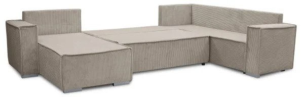 Univerzális, U-alakú, kihúzható sarokgarnitúra LONDON, bézs