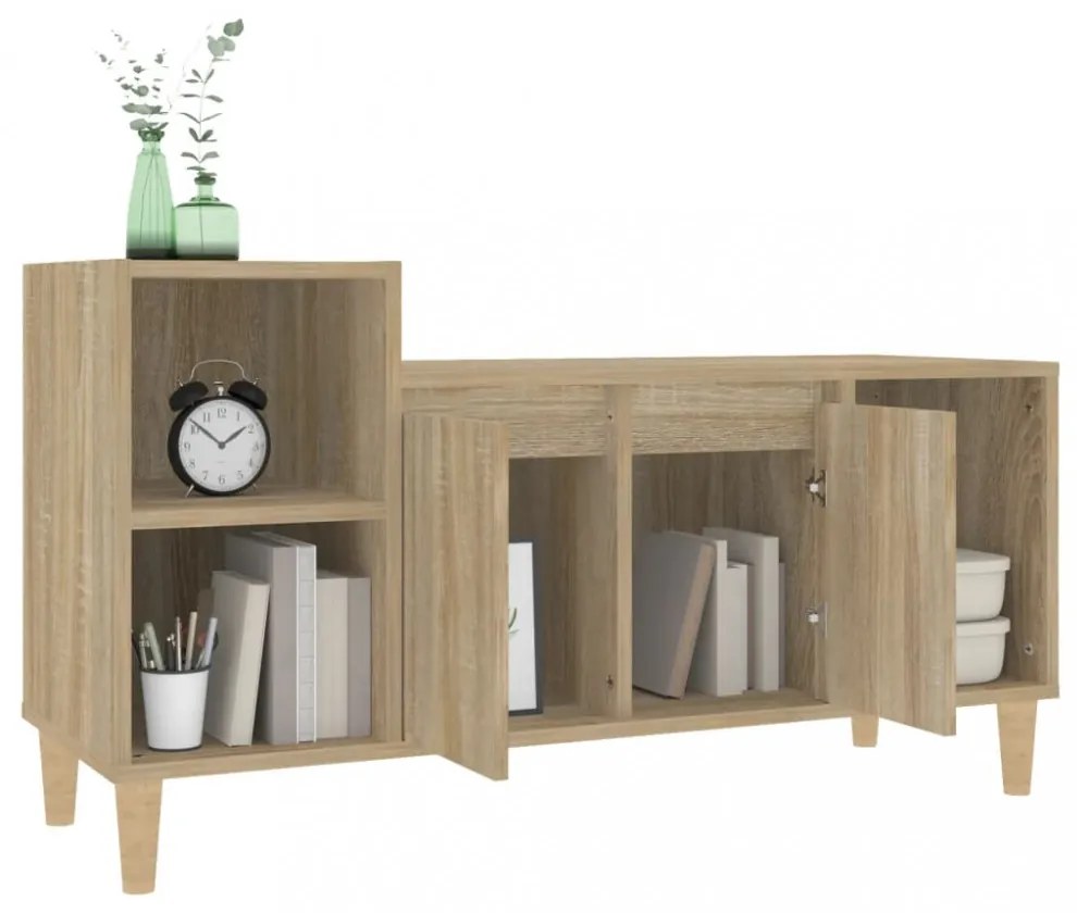 sonoma tölgyszínű szerelt fa TV-szekrény 100x35x55 cm