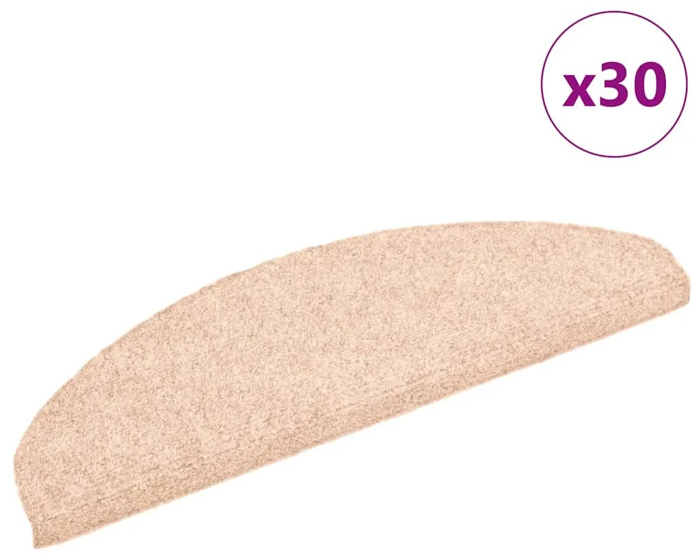 öntapadós lépcsőszőnyegek, 30 db, világosbarna, félkör alakú, nagy, 65 x 21 x 4 cm
