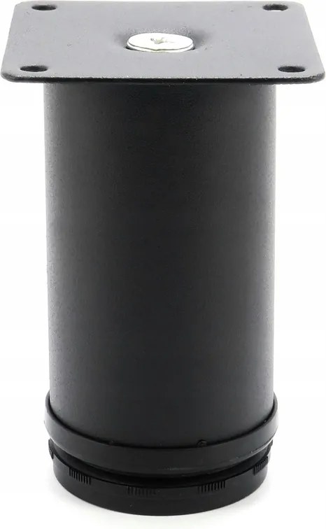 Lábtartó Bútorláb Kerek Állítható ÁTMÉRŐ50 Fekete 10 CM H100 +csavarok