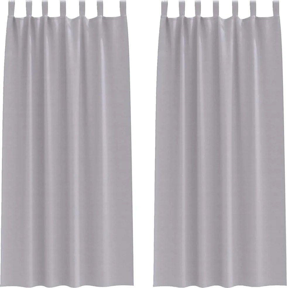 vidaXL Fekete Függöny Gyűrűkkel 2 pcs Fém Szürke 245 x 140 cm