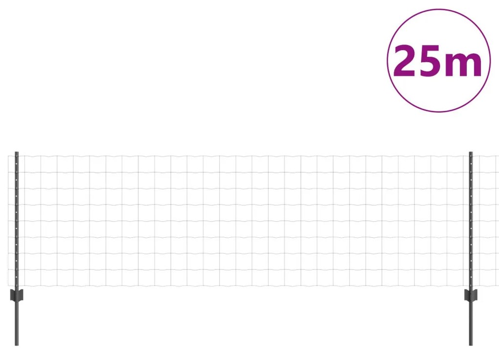 Kertkerítés Szett 2 db-os készlet Szürke Porszórt acél Nagyméretű