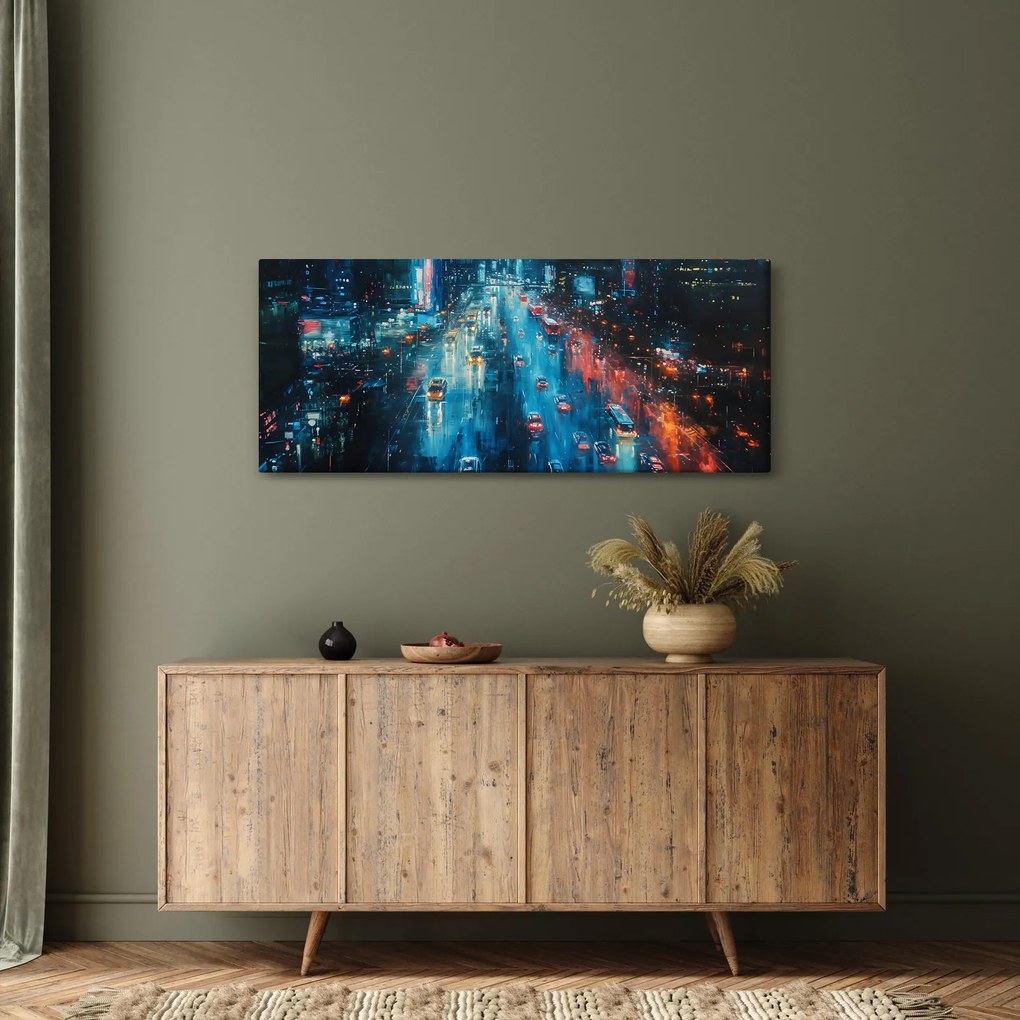 Kép - Nagyváros, olajfestmény (120x50 cm)