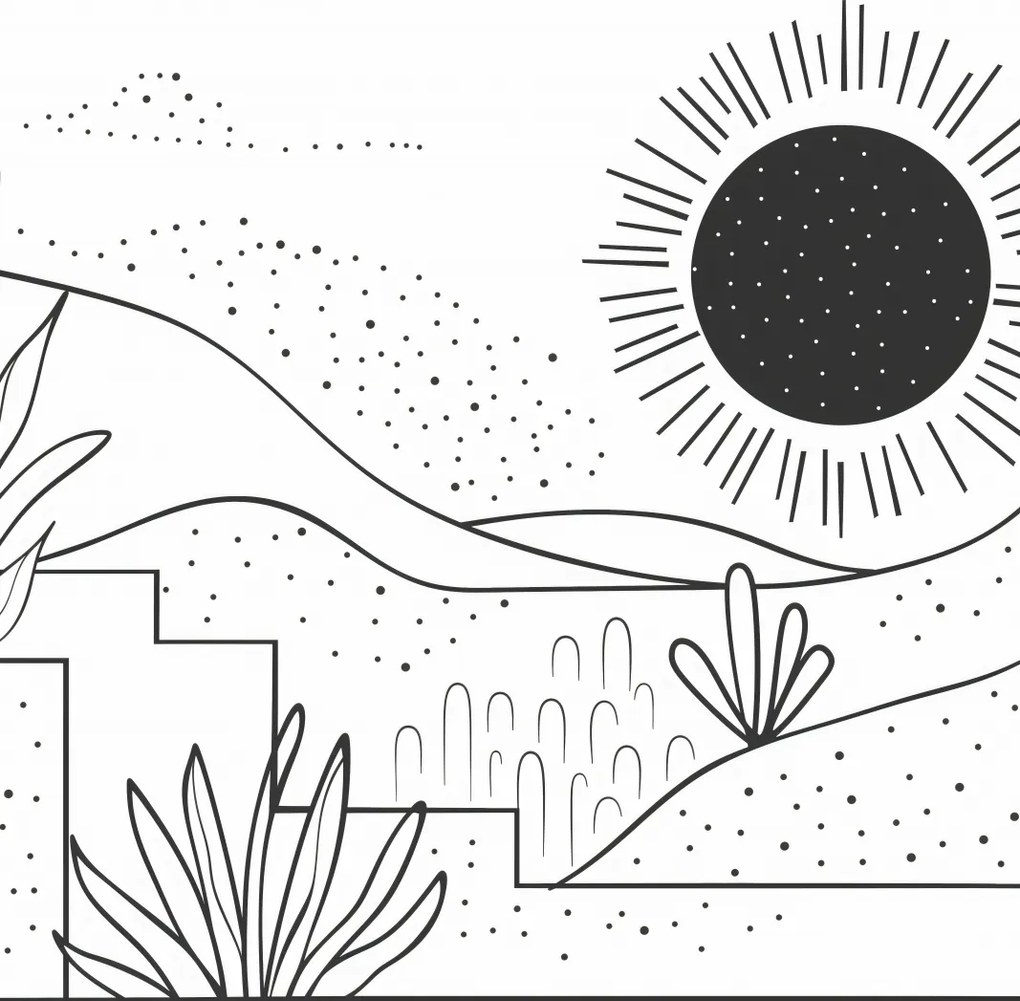 Poszter 80x80cm Lineáris Tájkép