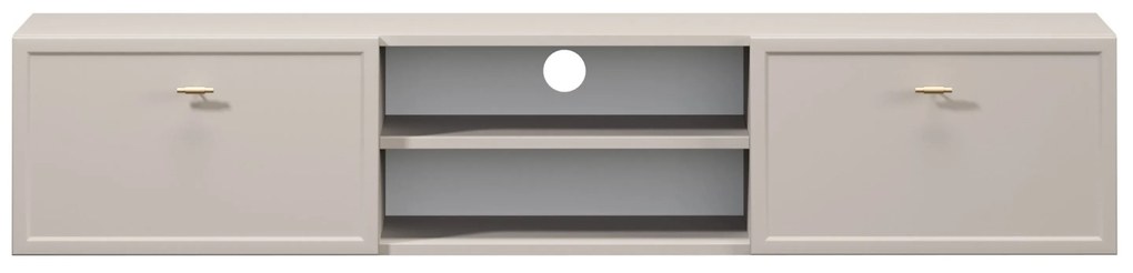 Lorini fali fiókos TV szekrény 150 cm - kasmír / arany T-bar fogantyúk