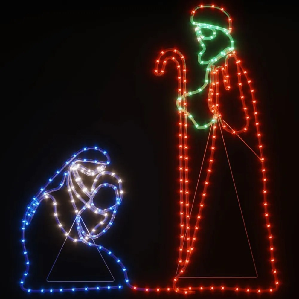 karácsonyi Mária és József figura 264 LED-del 40x55 / 38x100 cm