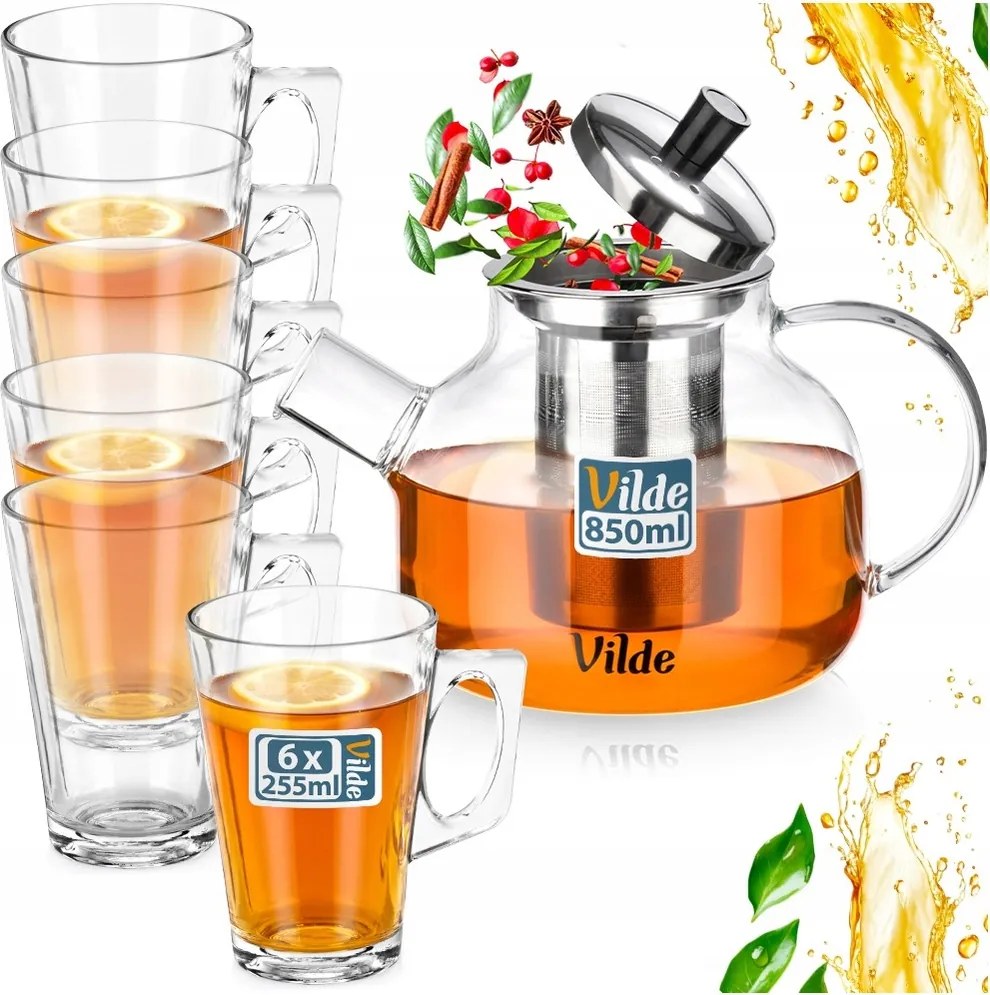 Teáskanna teáskanna gyógynövény tea készítéséhez 850 ml poharak