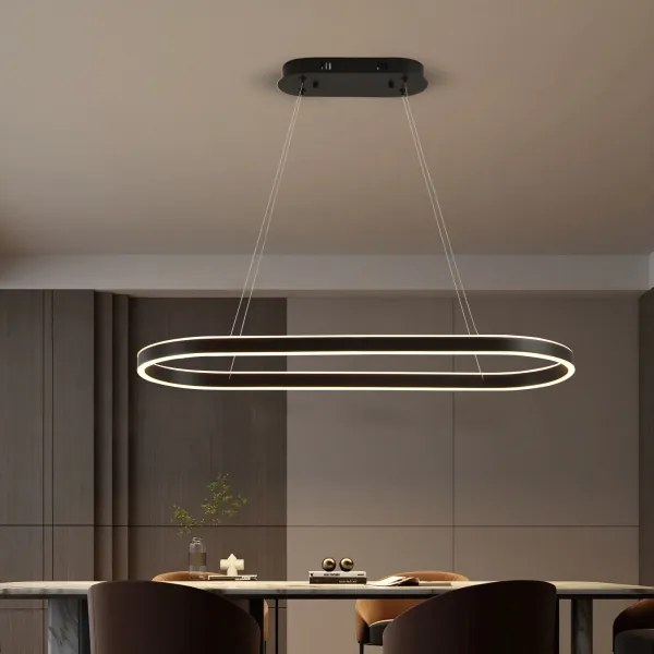 Brilagi - PONDIE kábeles LED csillár, 43 W, 230 V, 80x30 cm, fekete