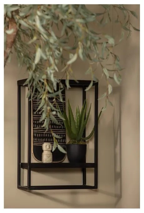Fekete fém fali polc 40x60 cm Febe – WOOOD