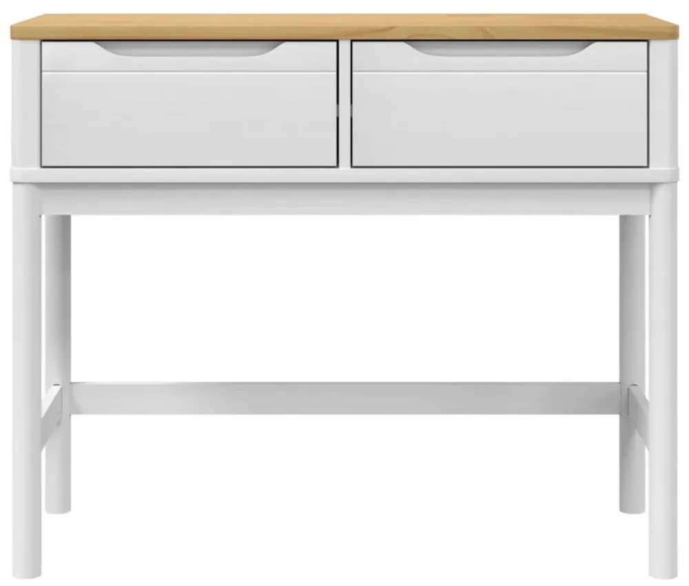 FLORO fehér tömör fenyőfa tálalóasztal 89,5 x 36,5 x 73 cm