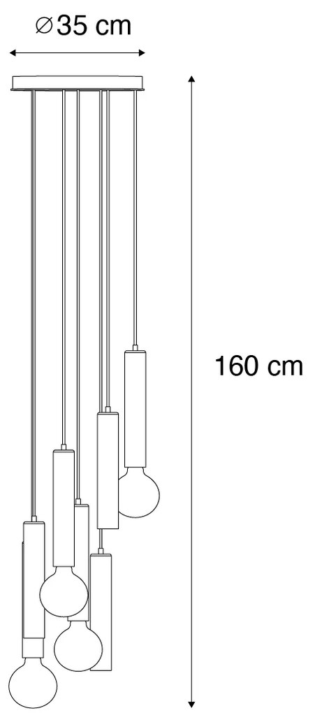 Design lógólámpa fekete kerek 7-lámpás - Tuba