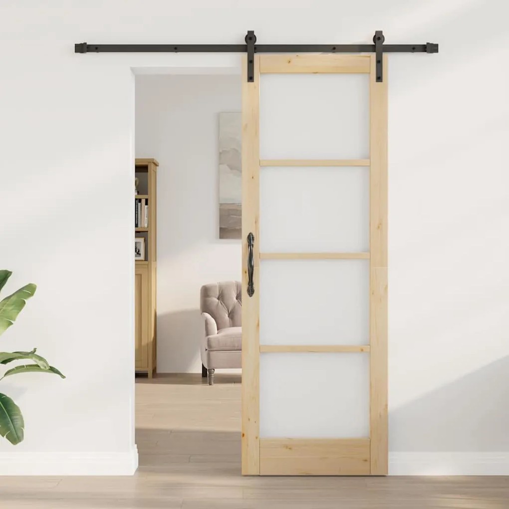 Csúszó ajtó ORKDAL Barna 73.5 x 211 cm Tömör fenyőfa