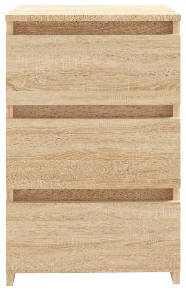 2 db sonoma tölgy színű szerelt fa éjjeliszekrény 40x35x62,5 cm