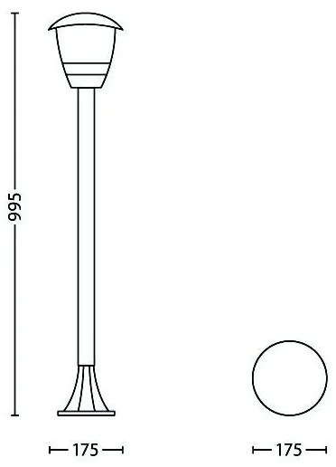 Philips 15383/31/16 - Kültéri lámpa MYGARDEN CREEK 1xE27/60W/230V