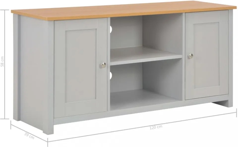 szürke TV-szekrény 120 x 39 x 58 cm