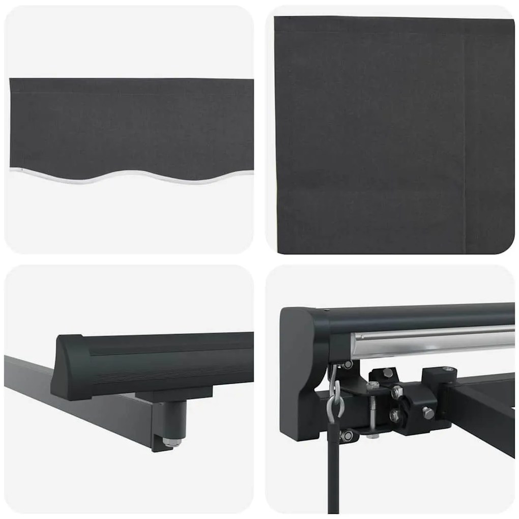Behúzható napellenző Narancs és fehér 350x250 cm szövet