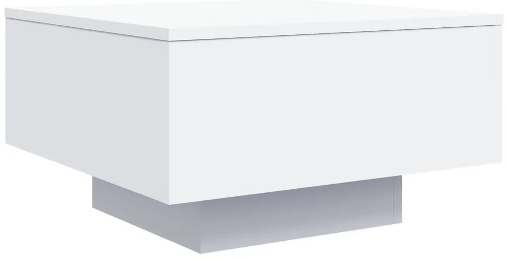 Fehér dohányzóasztal LED-lámpákkal 55 x 55 x 31 cm