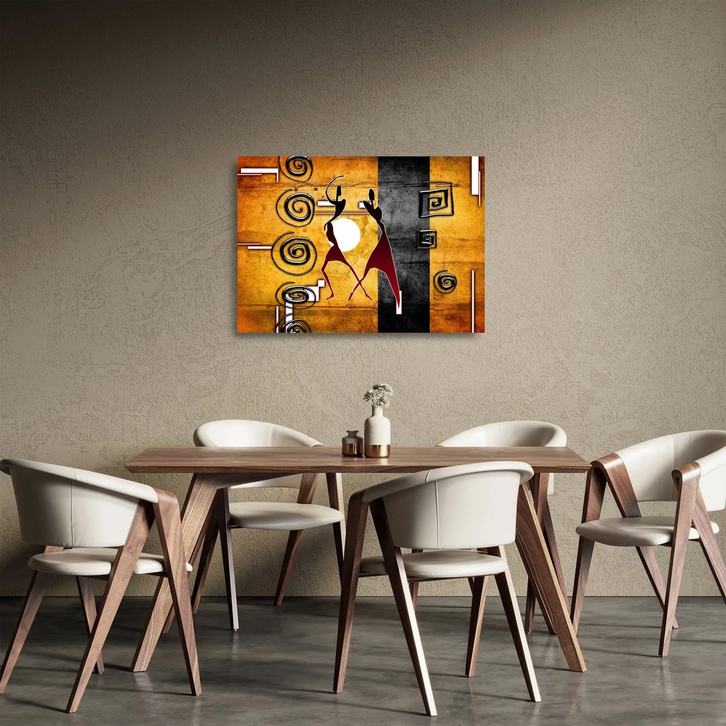 Kép - Ősi festészet (üvegen) (70x50 cm)