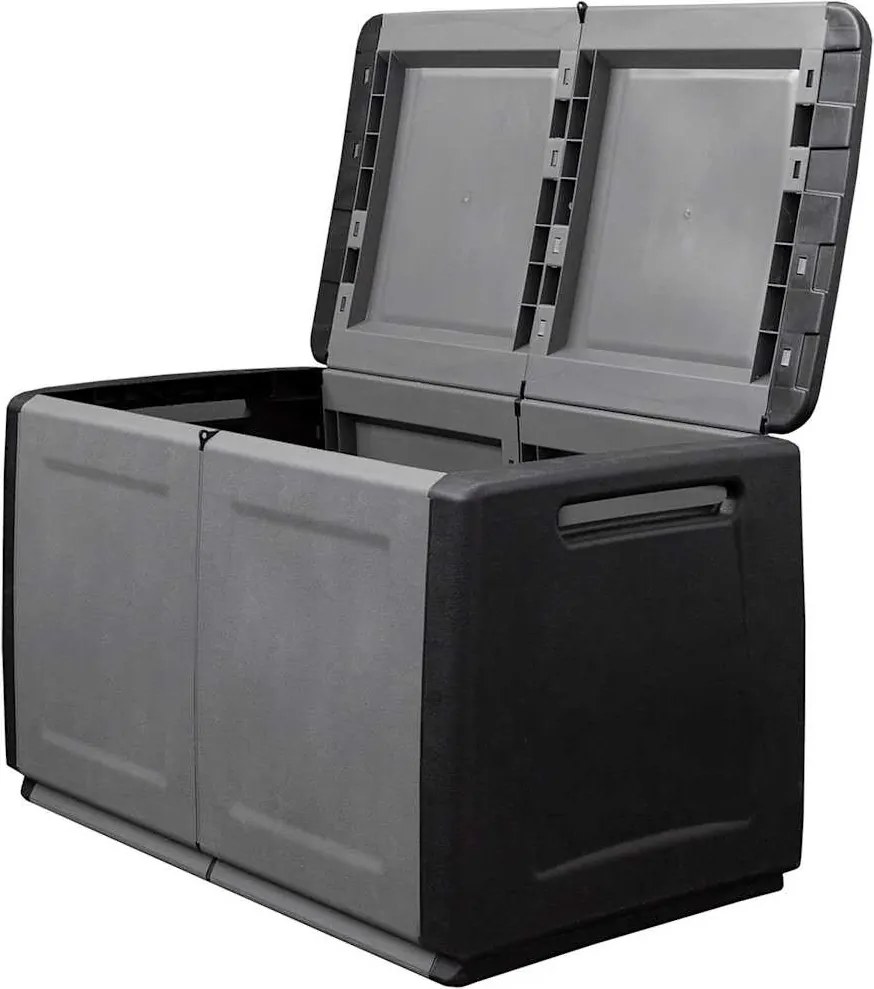 vidaXL sötétszürke-fekete kerti tárolóláda 96 x 53 x 57 cm 230 L