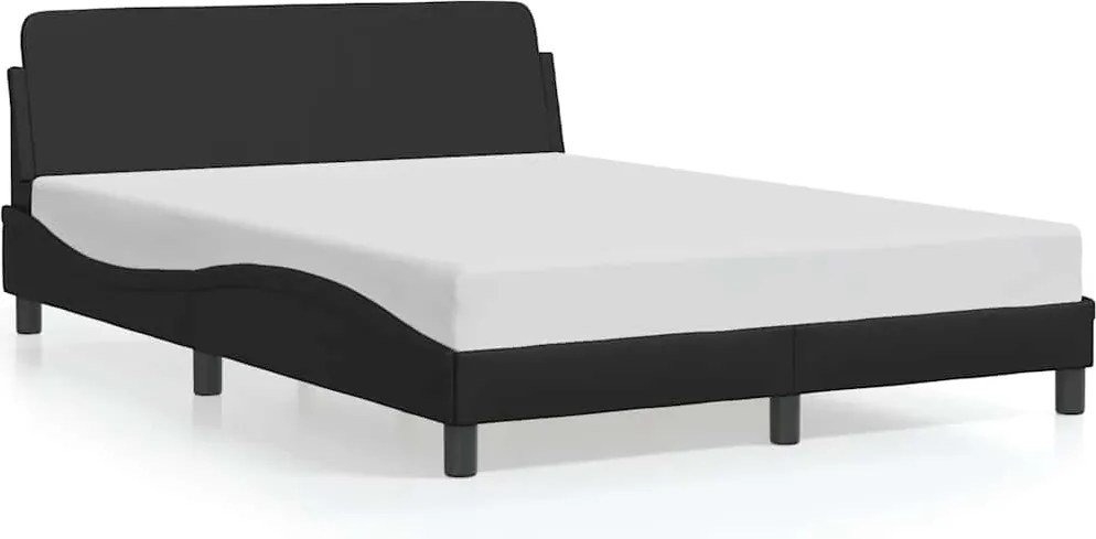 vidaXL fekete műbőr ágykeret Dover 120 x 200 cm