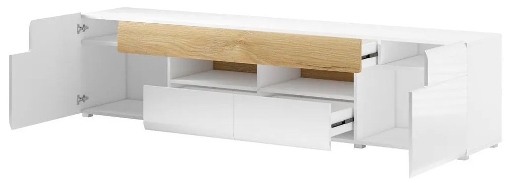 TV asztal Tamie Typ 40 (fényes fehér + sanremo tölgy). 1030174