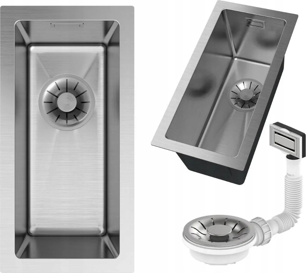 Egymedencés acél mosogató Króm SILVO2244 konyhai mosogató szifon Lux