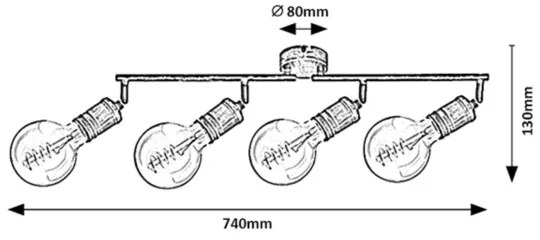 Rabalux 3217 - Spotlámpa FIDEL 4xE27/25W/230V