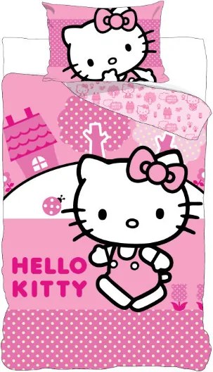 Hello Kitty Pink World gyerek, ovis ágyneműhuzat 100×135 cm, 40×60 cm