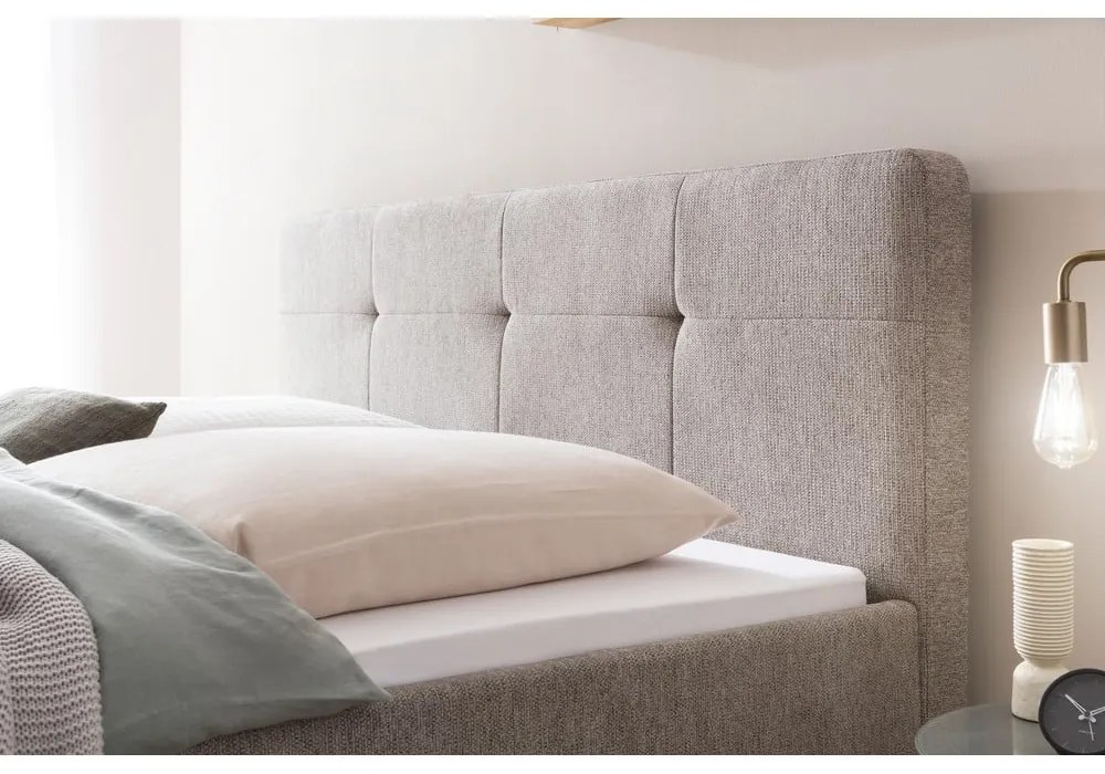 Szürkésbarna kárpitozott franciaágy 180x200 cm Smart – Meise Möbel