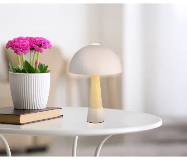 Globo 51570121 - PAULIN asztali lámpa 1xE27ILLU/40W/230V bézs