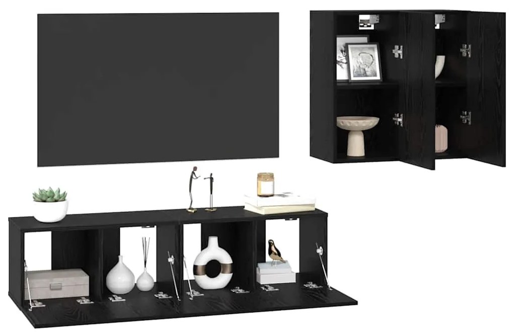 TV szekrény garnitúra 4 pcs Musta tammi 120 x 30 x 30 cm