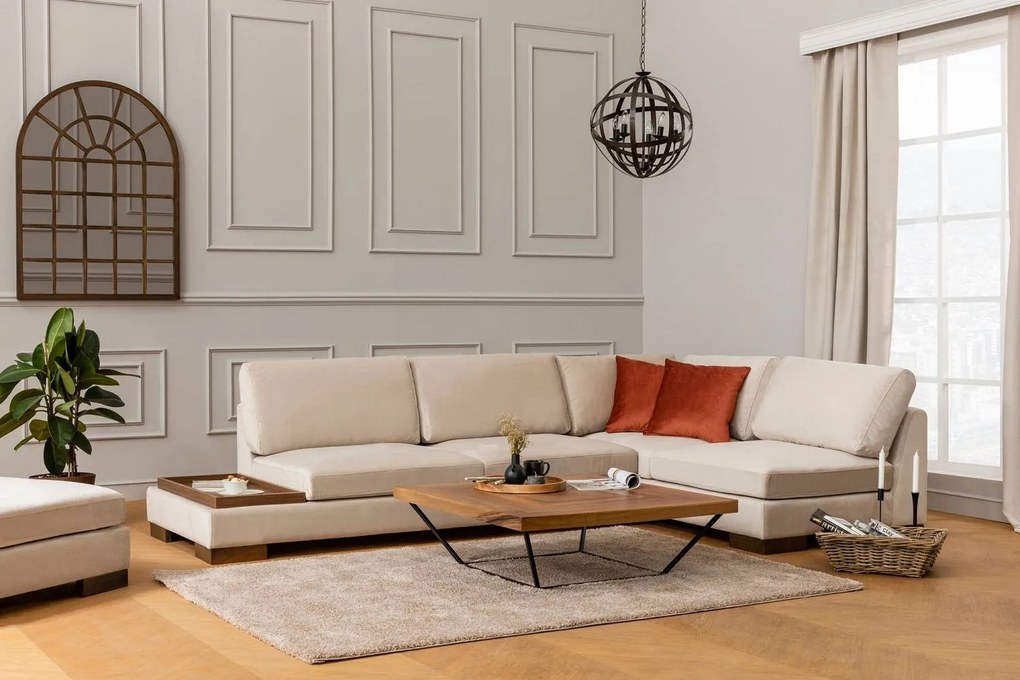 Design sarokkanapé Calista 313 cm bézs - jobb