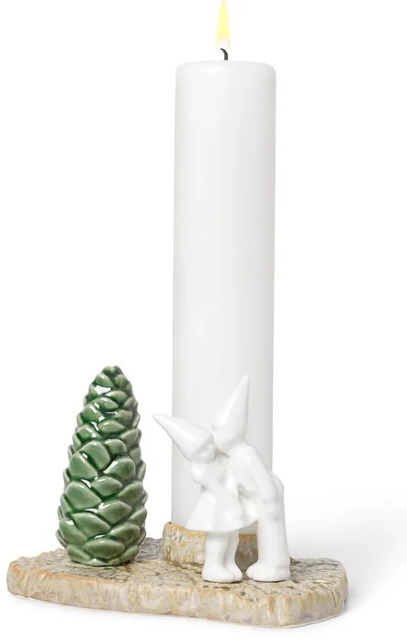 Christmass Kiss karácsonyi agyagkerámia gyertyatartó, hosszúság 17 cm - Kähler Design